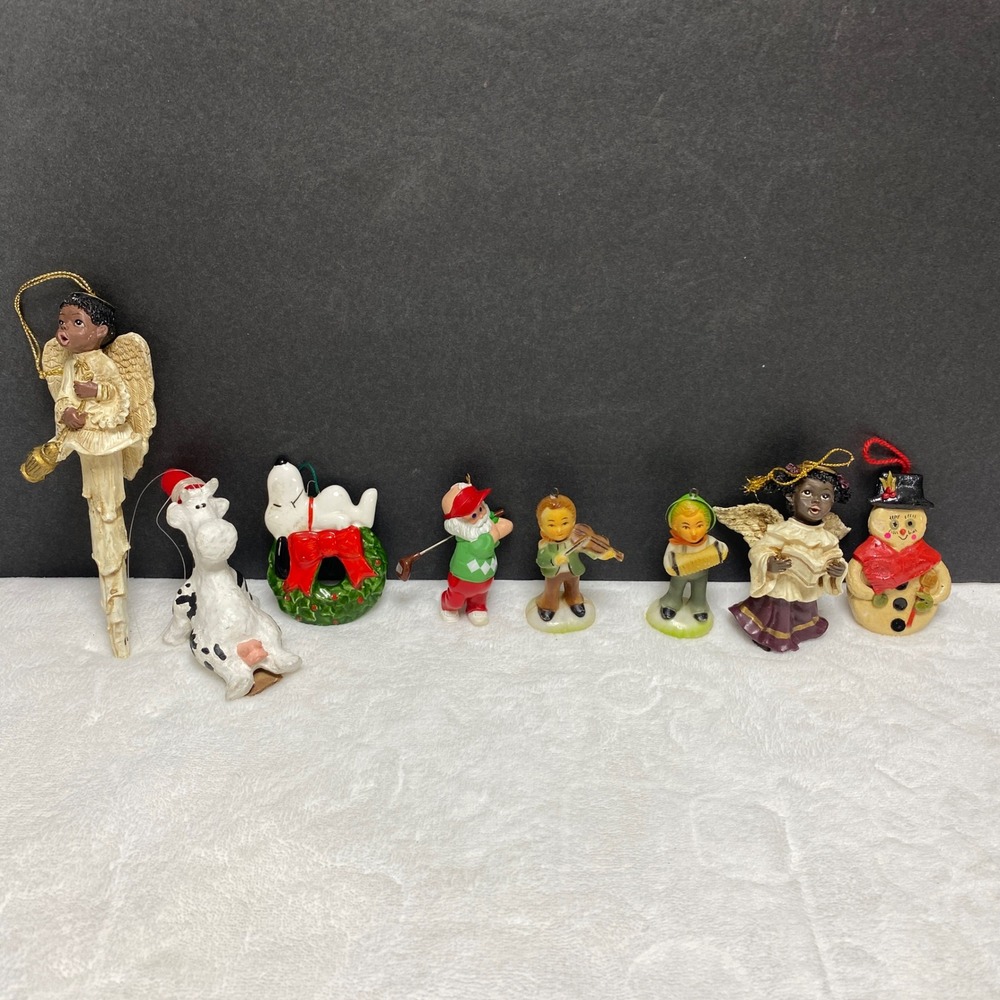 VTG Christmas Ornaments Lot 8 Figurines